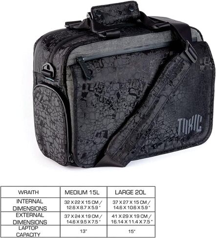 حقيبة كاميرا Toxic Wraith - حقيبة كاميرا مبطنة للتخزين الذكي مع حزام كتف ومقبض للحمل - Onyx 20L (WRAITH-ONYX-L) in Kuwait