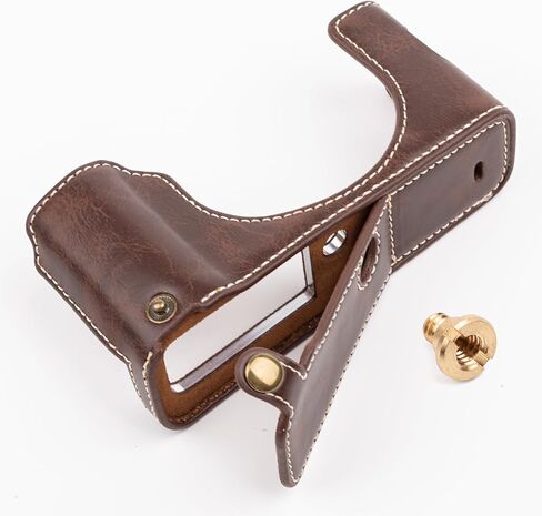 MUZIRI KINOKOO PU Leather Fuji X100VI Case, Protective Half Case Compatible for Fujifilm X100VI Camera Easy Carrying X100VI Case- with Opening Bottom and Hand Grip Design - Coffee in Saudi Arabia