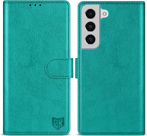 ZZXX for Samsung Galaxy S22 Ultra Wallet Case with [RFID Blocking] Card Slot Kickstand Magnetic Closure Leather Flip Fold Protective Phone Case for Galaxy S22 Ultra 5G Case Wallet(Lake Blue-6.8 inch) in Saudi Arabia
