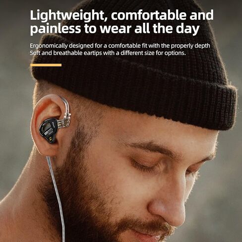 سماعات أذن CCA PLA13 Planar Drivers داخل الأذن، سماعات أذن Bassy لشاشة CCA داخل الأذن، iem HIFI سماعات أذن سلكية لعشاق Audiphile (أسود، مع ميكروفون) in Saudi Arabia