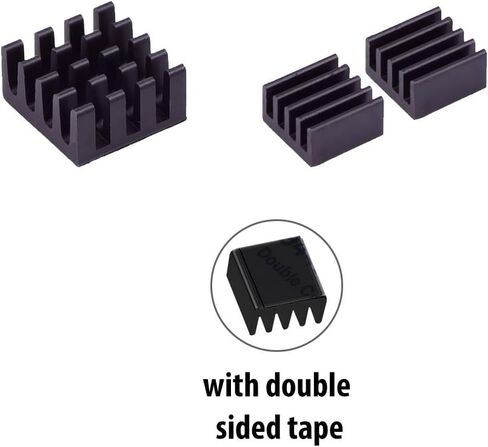 Aluminium Heatsink Kit for Pi Zero Heat Sink Cooler with ahesive Tape 11mm x 11mm x 5mm - 3 Pack - Silver in Saudi Arabia