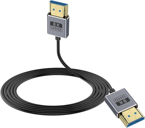 Duttek 8K HDMI Cable, UP Angle HDMI Male to Female Cable, Ultra High Speed 48Gbps Bandwidths, Ultra Thin HDMI Cord OD2.5mm, Support 8K@60Hz, 4K@240Hz for GH5S, PS5, Xbox One Monitor,PC. 4FT/1.2 in Saudi Arabia