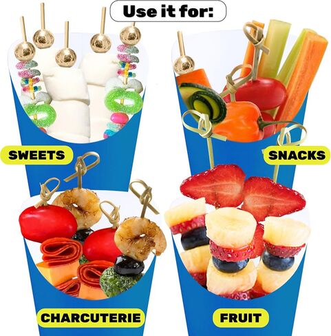 CUSINIUM [50 cups + 200 picks 14 oz Black Charcuterie Cups with Cocktail Picks (2 types) - Disposable Cardboard Paper Appetizer Cups, Popcorn Boxes in Kuwait