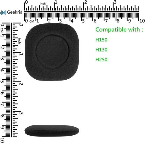 وسائد أذن بديلة من إسفنج QuickFit من Geekria لسماعات Logitech H150 H151 H130 H250 وسائد أذن ووسائد أذن لسماعات الرأس وأجزاء إصلاح غطاء أكواب الأذن (أسود) in Saudi Arabia
