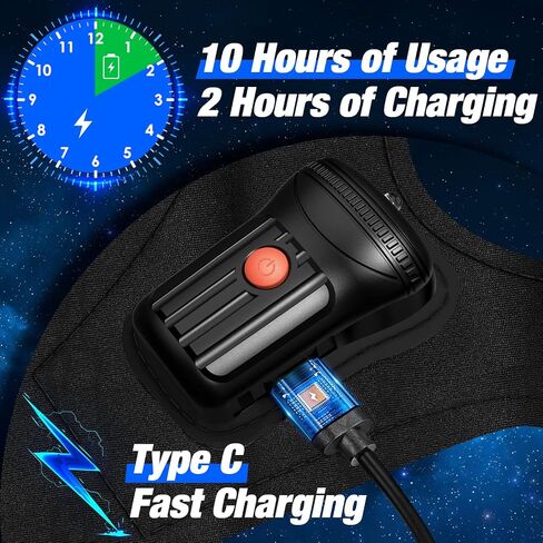 LED Flashlight Gloves, Waterproof, Rechargeable, Adjustable, Black, Battery Powered in Saudi Arabia