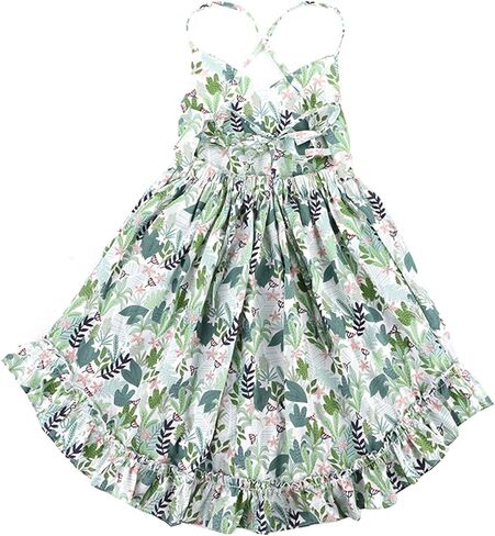 KISSOURBABY Vintage Floral Girls Dress Summer Casual Cotton Baby Dress in Kuwait