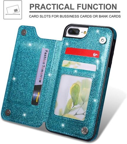 UEEBAI Case for iPhone SE 2022 5G/iPhone 7/iPhone 8/iPhone SE 2020, Luxury PU Leather Case [Magnetic] [Card Slots] Stand Durable Shockproof Case Back Wallet Flip Cover for iPhone SE3/SE2 - Blue#2 in Kuwait