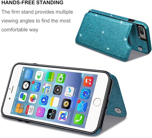 UEEBAI Case for iPhone SE 2022 5G/iPhone 7/iPhone 8/iPhone SE 2020, Luxury PU Leather Case [Magnetic] [Card Slots] Stand Durable Shockproof Case Back Wallet Flip Cover for iPhone SE3/SE2 - Blue#2 in Kuwait