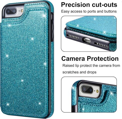 UEEBAI Case for iPhone SE 2022 5G/iPhone 7/iPhone 8/iPhone SE 2020, Luxury PU Leather Case [Magnetic] [Card Slots] Stand Durable Shockproof Case Back Wallet Flip Cover for iPhone SE3/SE2 - Blue#2 in Kuwait
