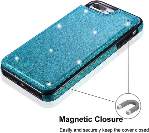 UEEBAI Case for iPhone SE 2022 5G/iPhone 7/iPhone 8/iPhone SE 2020, Luxury PU Leather Case [Magnetic] [Card Slots] Stand Durable Shockproof Case Back Wallet Flip Cover for iPhone SE3/SE2 - Blue#2 in Kuwait