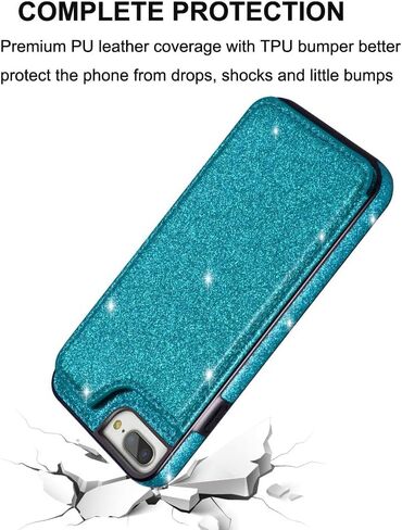 UEEBAI Case for iPhone SE 2022 5G/iPhone 7/iPhone 8/iPhone SE 2020, Luxury PU Leather Case [Magnetic] [Card Slots] Stand Durable Shockproof Case Back Wallet Flip Cover for iPhone SE3/SE2 - Blue#2 in Kuwait