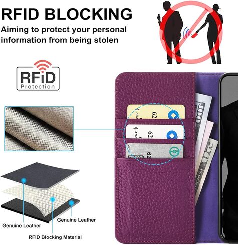 for Samsung Galaxy S22 Ultra 5G 6.8" Wallet Case,[RFID Blocking] Cowhide Genuine Leather Flip Folio Book Cover Credit Card Holder [Kickstand Function] (Wine Red) in Saudi Arabia