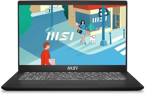 MSI Modern 14 14" Laptop: Intel Core i7-1195G7, Intel Iris Xe, 8GB DDR4, 512GB NVMe SSD, 180-Degree Lay-Flat, USB Type-C, MicroSD Card Reader, Win 11 Pro: Classic Black C11M-064US in Saudi Arabia