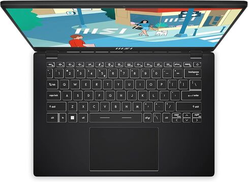 MSI Modern 14 14" Laptop: Intel Core i7-1195G7, Intel Iris Xe, 8GB DDR4, 512GB NVMe SSD, 180-Degree Lay-Flat, USB Type-C, MicroSD Card Reader, Win 11 Pro: Classic Black C11M-064US in Saudi Arabia