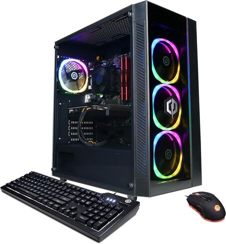 CYBERRPOWERPC Gamer Xtreme VR Gaming PC, Intel Core i5-11600KF 3.9GHz, GeForce RTX 3060 12GB, 16GB DDR4, 500GB PCI-E NVMe SSD, 1TB HDD, WiFi Ready & Win 11 Home (GXiVR8480A11), Black in Saudi Arabia