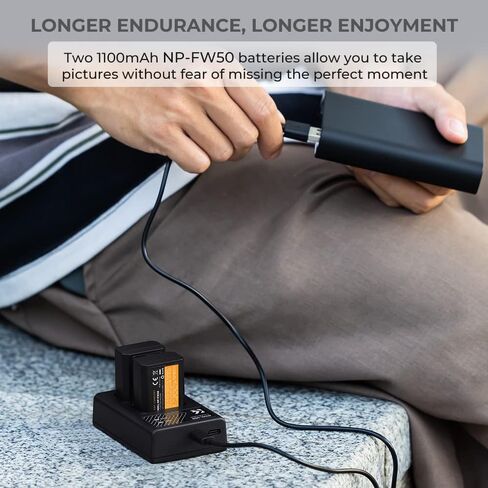 K&F CONCEPT NP-FZ100 2280mAH Battery and Dual Slot Charger Set for Sony A7iii, A7iv, A7C, A6700, A6600, ZV-E1, ZV-E10ii, FX3, FX30, A9, Alpha 9, Alpha 9S, A9S, A7R3, A7R4 Camera Batteries in Saudi Arabia