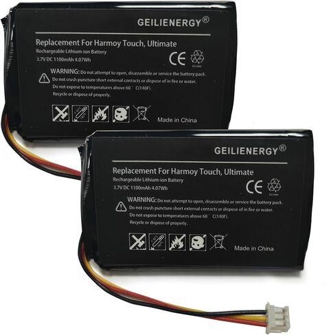 GEILIENERGY 3.7V 1100mAh 533-000084 Battery Compatible with Logitech Harmony Ultimate 915-000201 & Harmony Touch 915-000198 Remote Controls(2 PACK) in Saudi Arabia