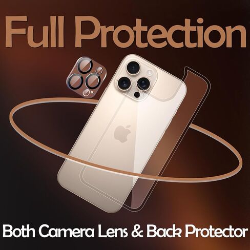 for iPhone 16 Pro Max Front and Back Screen Protector, iPhone 16 Pro Max Camera Lens Protector (1+1+1Pack) Front & Back Screen Protector Rear Tempered Glass for 16 Pro Max(6.9 inch) in Saudi Arabia