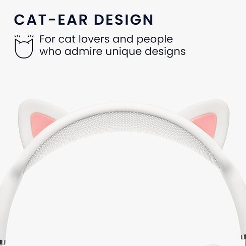 kwmobile Cat Ear Headphone Cover Compatible with Apple AirPods Max Headphones - Silicone Headband Covers - Cute Gaming Accessories - White/Dark Pink in Saudi Arabia