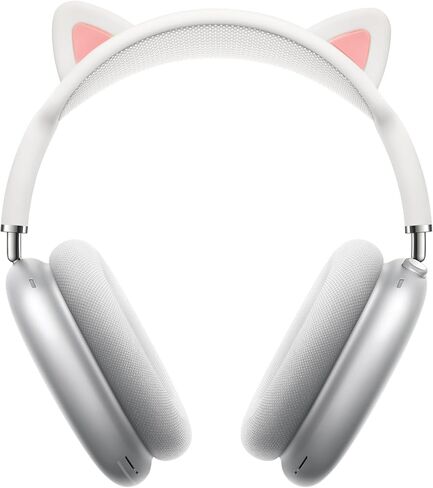 kwmobile Cat Ear Headphone Cover Compatible with Apple AirPods Max Headphones - Silicone Headband Covers - Cute Gaming Accessories - White/Dark Pink in Saudi Arabia