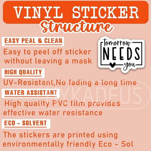 (3Pcs) Tomorrow Needs You Sticker, Inspirational Quote Sticker, Positive Motivational Self Love Gift, Waterproof Vinyl Decal for Books, Water Bottles, Laptops, Phones, Tumblers, Size 3 x 2.4 Inch in Saudi Arabia