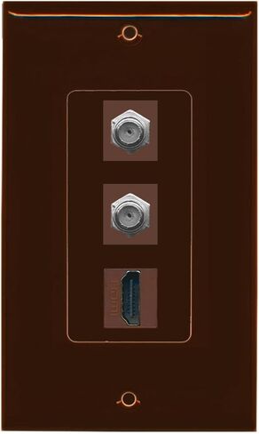 RiteAV - 1 Port HDMI 2 Port Coax Cable TV- F-Type Decorative Wall Plate - White in Saudi Arabia