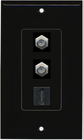 RiteAV - 1 Port HDMI 2 Port Coax Cable TV- F-Type Decorative Wall Plate - White in Saudi Arabia