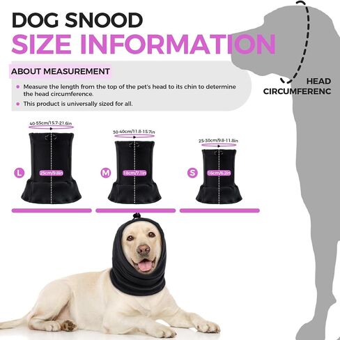 Bonaweite Dog Calming Hoodie Ear Wraps for Dogs, Dog Noise Cancelling Ear Muffs, Dog Head Warp Anxiety Relief Noise Protection, Dog Hematoma Ear Wrap, Dog Ear Covers for Bath Drying Grooming in Saudi Arabia
