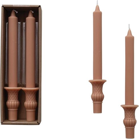 Creative Co-Op Tall Unscented Taper Candles, Cream, Set of 2 in Saudi Arabia