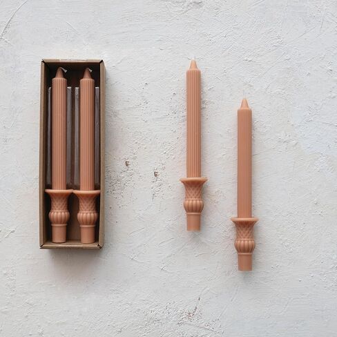 Creative Co-Op Tall Unscented Taper Candles, Cream, Set of 2 in Saudi Arabia