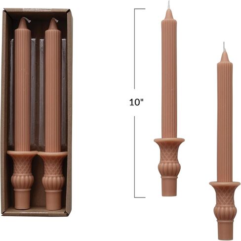 Creative Co-Op Tall Unscented Taper Candles, Cream, Set of 2 in Saudi Arabia