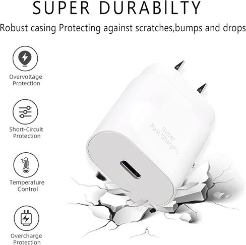 45W USB C Charger for New MacBook Air 13 inch 2020/2019 2018,Super Fast Wall Charger for Samsung Galaxy S24 Ultra/S24/S23 Ultra/S23/S22 Ultra/ S22+/S22, Note 10/Note 10+/Note 20 in Kuwait