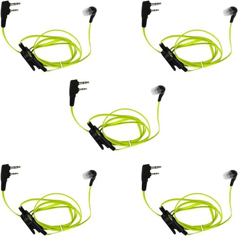 KENMAX 2 PIN Noodles Cable Earpiece Headset Green for Baofeng BF-F8HP UV-6R Wouxun KG-UV6D KG-UV899 in Saudi Arabia