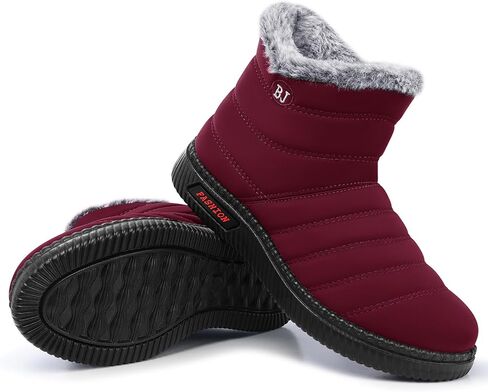 أحذية الثلوج النسائية SWQZVT للشتاء: أحذية دافئة للكاحل مقاومة للماء للنساء للطقس البارد وبطانة من الفرو أحذية معزولة مريحة للمشي مقاس ناعم in Kuwait