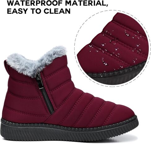 أحذية الثلوج النسائية SWQZVT للشتاء: أحذية دافئة للكاحل مقاومة للماء للنساء للطقس البارد وبطانة من الفرو أحذية معزولة مريحة للمشي مقاس ناعم in Kuwait