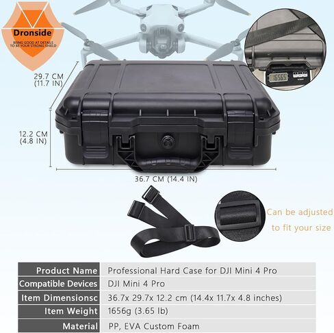 Professional Hard Case for DJI Mini 3 Pro Drone - Shockproof Waterproof Case for Mini 3 Compatible with 8 Batteries, DJI RC Smart Controller, Charging Hub, ND Filter Case, Propellers in Kuwait