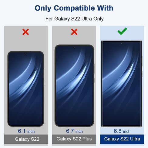 2+2 واقي شاشة للخصوصية لهاتف Galaxy S22 Ultra 5G مع حماية عدسة الكاميرا، زجاج مقسى مضاد للتجسس، تغطية كاملة ثلاثية الأبعاد لبصمة الإصبع، سهل التركيب لهاتف Samsung Galaxy S22 Ultra 6.8 بوصة in Saudi Arabia