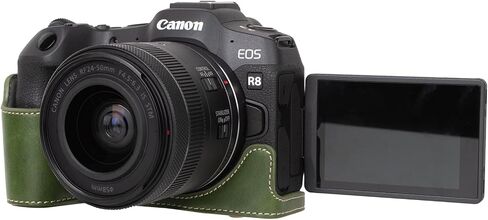 حافظة Rieibi EOS R8 - حافظة كاميرا جلدية PU عتيقة لكاميرا Canon EOSR8 الرقمية - حافظة واقية لكاميرا Canon EOS R8 - أسود in Saudi Arabia