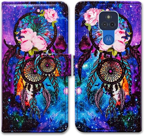 Bcov Moto G Play 2021 Case [Not Fit G Play 2020], Dream Catcher Galaxy Sky Leather Flip Phone Case Wallet Cover with Card Slot Holder Kickstand for Motorola Moto G Play 2021 in Saudi Arabia