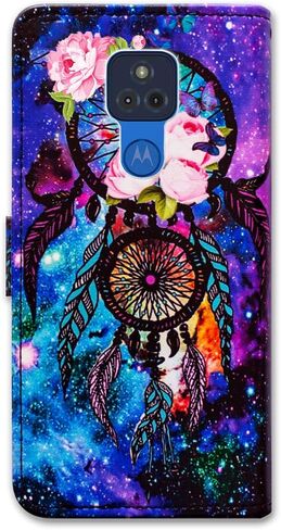 Bcov Moto G Play 2021 Case [Not Fit G Play 2020], Dream Catcher Galaxy Sky Leather Flip Phone Case Wallet Cover with Card Slot Holder Kickstand for Motorola Moto G Play 2021 in Saudi Arabia