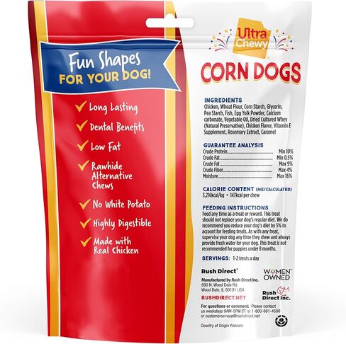 Ultra Chewy Cheeseburgers: Long-Lasting Treats Made in USA for Large and Small Breeds, Highly Digestible, Made with Real Chicken (3 Pack) in Kuwait