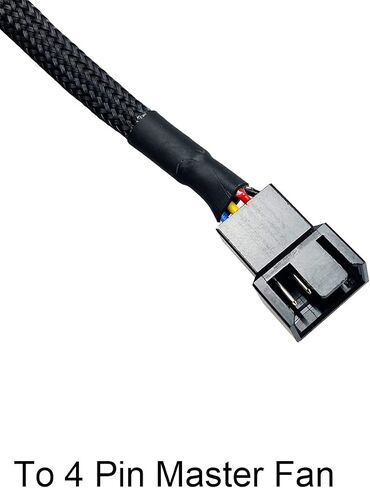 2-Pack 2 Way 4 Pin PWM Fan Splitter Cable 10.2 Inches Black Sleeved PC Case Fan Extension Cable (1 to 2) in Saudi Arabia