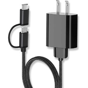 USB C & Micro USB Handheld Mini Portable Fans Charger Compatible for Version Fan,HomeLifairy, WiHoo, FrSara, SkyGenius, Bladeless Mini Desk Fan, Stroller Fans, Camping Fan Neck Fan Charging Cord
