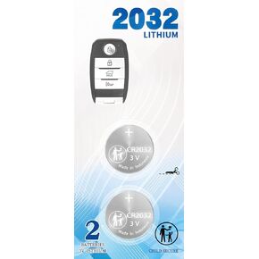 2Pack CR2032 Remote Key Fob Battery Replacement for Kia (fits 2014-2021) Forte NIRO Optima Rio Sedona Sorento Soul Sportage Smart Key fobs