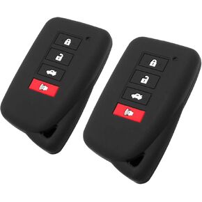 Silicone Key Fob Cover Fit for Lexus NX300h RX350 RX450h NX300 ES300h ES350 GS F IS300 GS350 GS300h GS450h | Car Accessories | Remote Key Protection Case - Black & Black