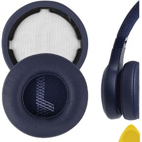 Geekria QuickFit Replacement Ear Pads for JBL Live 400BT Headphones Ear Cushions, Headset Earpads, Ear Cups Cover Repair Parts (Blue)