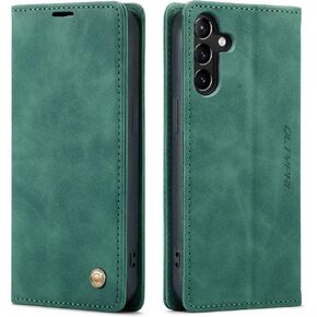 QLTYPRI for Samsung Galaxy A54 5G Case Vintage PU Leather Wallet Case TPU Bumper Card Slots Hands-Free Kickstand Magnetic Closure Shockproof Flip Folio Case for Samsung Galaxy A54 5G - Coffee Brown