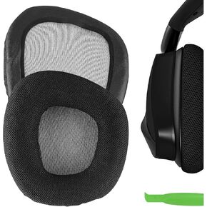 Geekria Comfort Mesh Fabric Replacement Ear Pads for Corsair Void PRO, Void Pro RGB, Void Pro RGB SE, Void Elite, Void Elite RGB Headphones Ear Cushions, Ear Cups Cover Repair Parts (Black/Grey)
