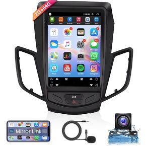 2+64G Android Car Radio Car Stereo for Ford Fiesta 2008-2019, 9.7’’ Touch Screen Head Unit with Mirror Link WiFi GPS Navigation Bluetooth FM RDS AHD Backup Camera Steering Wheel Control MIC