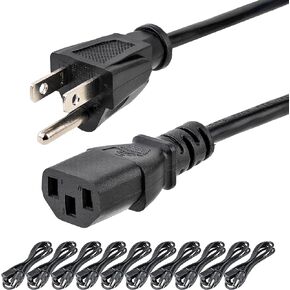 StarTech.com سلك طاقة للكمبيوتر بطول 15 قدم (4.5 م)، NEMA 5-15P إلى C13، 10 أمبير 125 فولت، 18AWG، سلك طاقة تيار متردد بديل أسود، سلك طاقة الطابعة، كابل إمداد طاقة الكمبيوتر، كابل طاقة الشاشة - مدرج في قائمة UL (PXT10115)